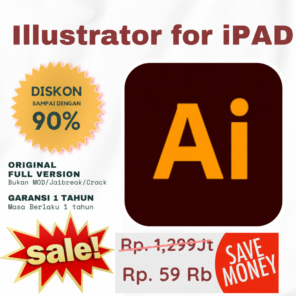 Adobe Illustrator for iPad original, langsung aktif, Rp59Rb